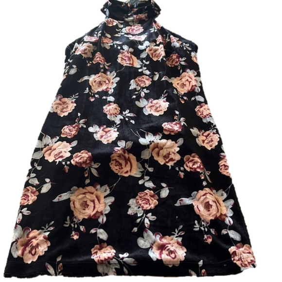 Forever 21 Dresses & Skirts - Velvet Bodycon Mini Halter Dress Y2K Romantic Goth Floral Fairy Grunge Boho